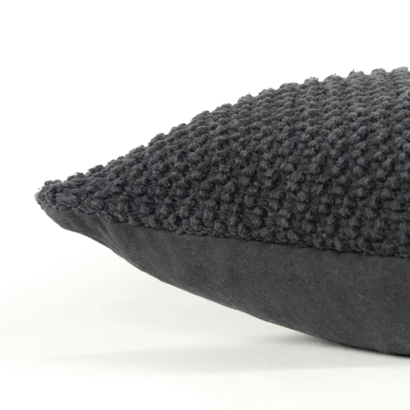 Black Woven Nubby Pillow