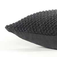 Black Woven Nubby Pillow
