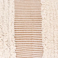 Tan and Natural Tufted Stripes Lumbar Pillow