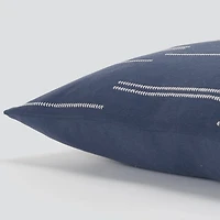 Blue and White Broken Stripes Pillow
