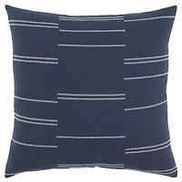 Blue and White Broken Stripes Pillow