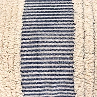 Navy and Natural Tufted Stripes Lumbar Pillow
