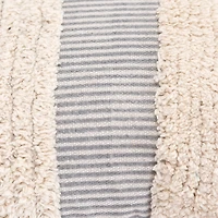 Gray and Natural Tufted Stripes Lumbar Pillow