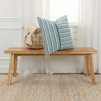 Teal and Ivory Directional Stripes Pillow
