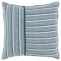 Teal and Ivory Directional Stripes Pillow