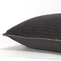 Charcoal Gray Subtle Striped Oversized Pillow