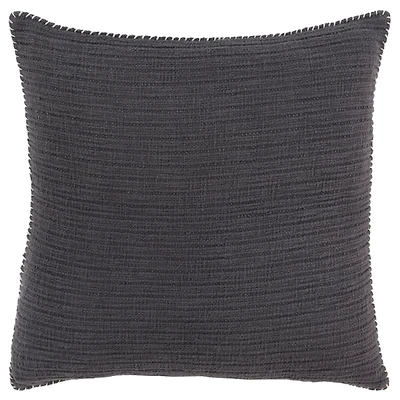 Charcoal Gray Subtle Striped Oversized Pillow