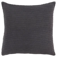 Charcoal Gray Subtle Striped Oversized Pillow