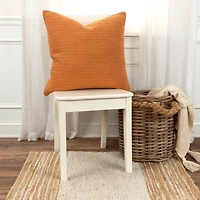 Pumpkin Orange Subtle Striped Oversized Pillow