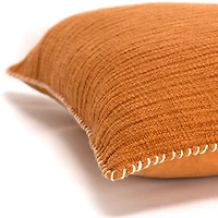 Pumpkin Orange Subtle Striped Oversized Pillow