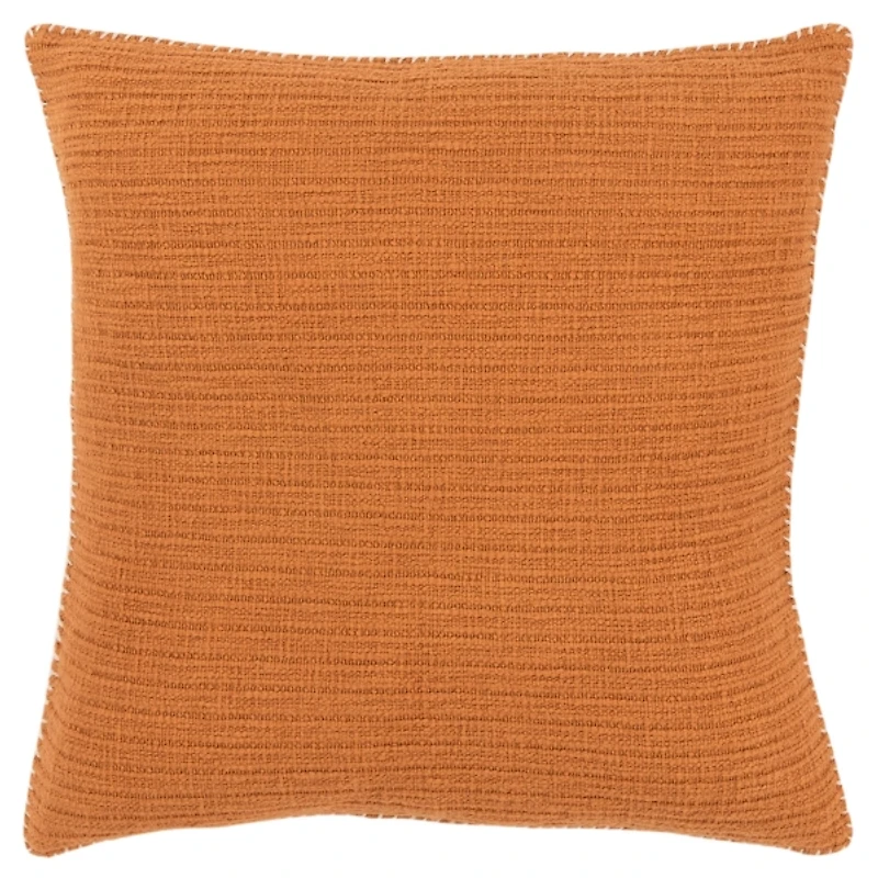 Pumpkin Orange Subtle Striped Oversized Pillow