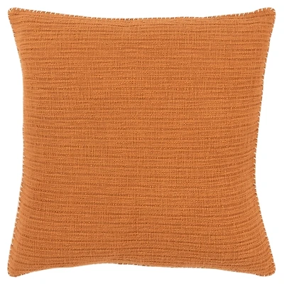 Pumpkin Orange Subtle Striped Oversized Pillow