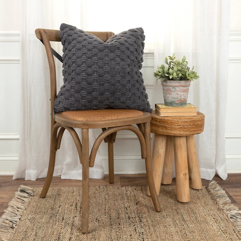 Charcoal Heavily Textured Pillow