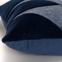 Velvet Navy Monochrome Shapes Throw Pillow