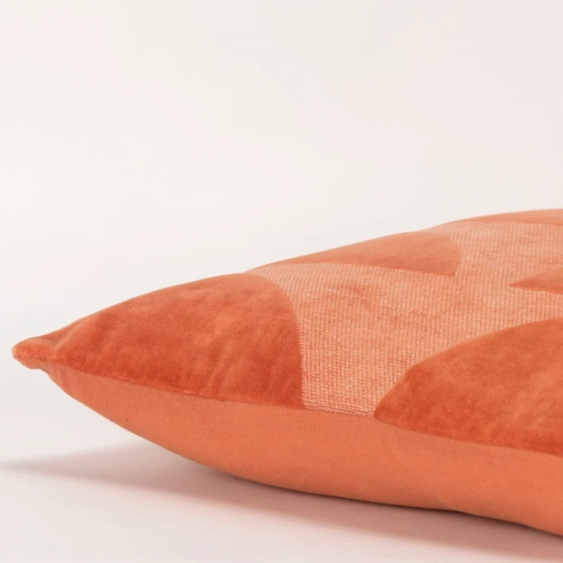 Velvet Orange Monochrome Shapes Throw Pillow