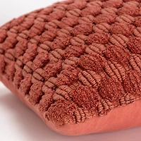 Terracotta Looped Cotton Throw Pillow