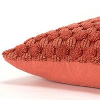 Terracotta Looped Cotton Throw Pillow
