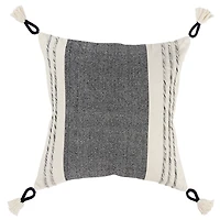 and White Block Loop Throw Pillow