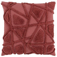 Wine Geo Tufted Throw Pillow