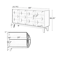 Wood Geometric 4-Door Cabinet