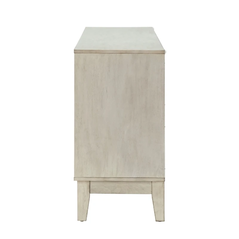 Wood Geometric 4-Door Cabinet