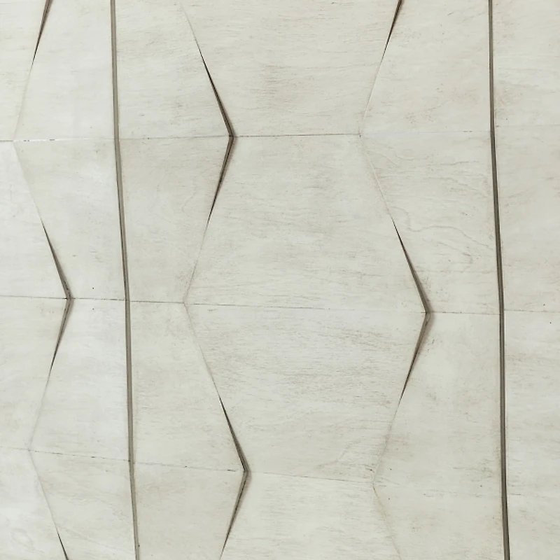 Wood Geometric 4-Door Cabinet