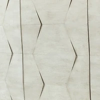 Wood Geometric 4-Door Cabinet