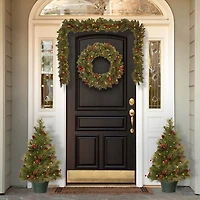 Pre-Lit Christmas Tree and Wreath 4-pc. Set