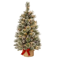 3-ft. Pre-Lit Flocked Glitter Christmas Tree