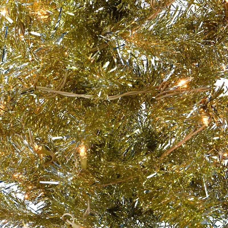 4 ft. Pre-Lit Champagne Tinsel Christmas Tree