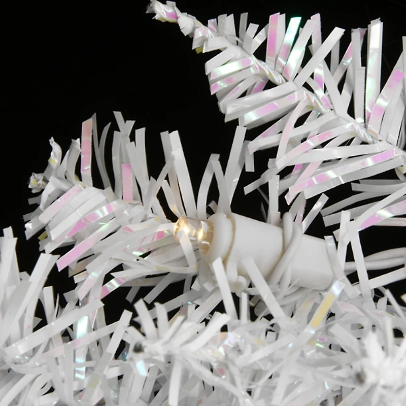 4 ft. Pre-Lit White Tinsel Christmas Tree