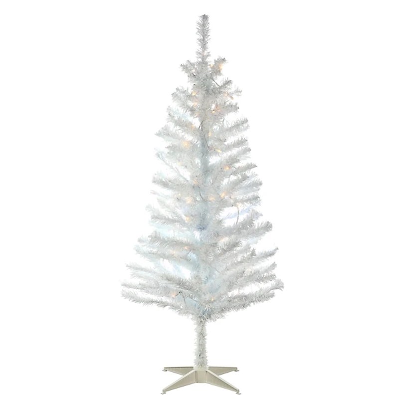 4 ft. Pre-Lit White Tinsel Christmas Tree