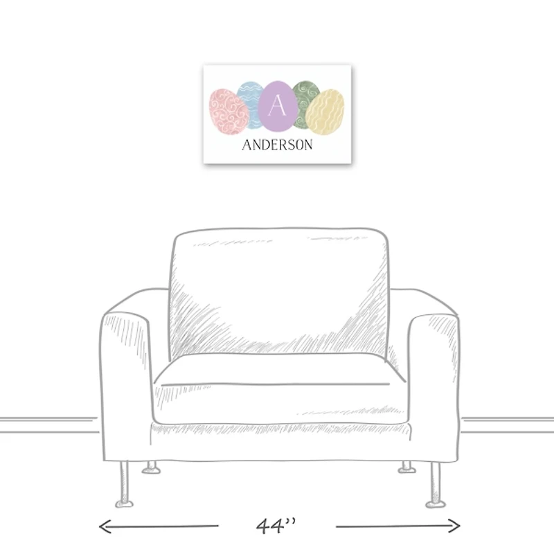 Personalized Monogram Egg Canvas Wall Plaque