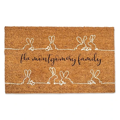 Personalized Bunny Sketches Doormat