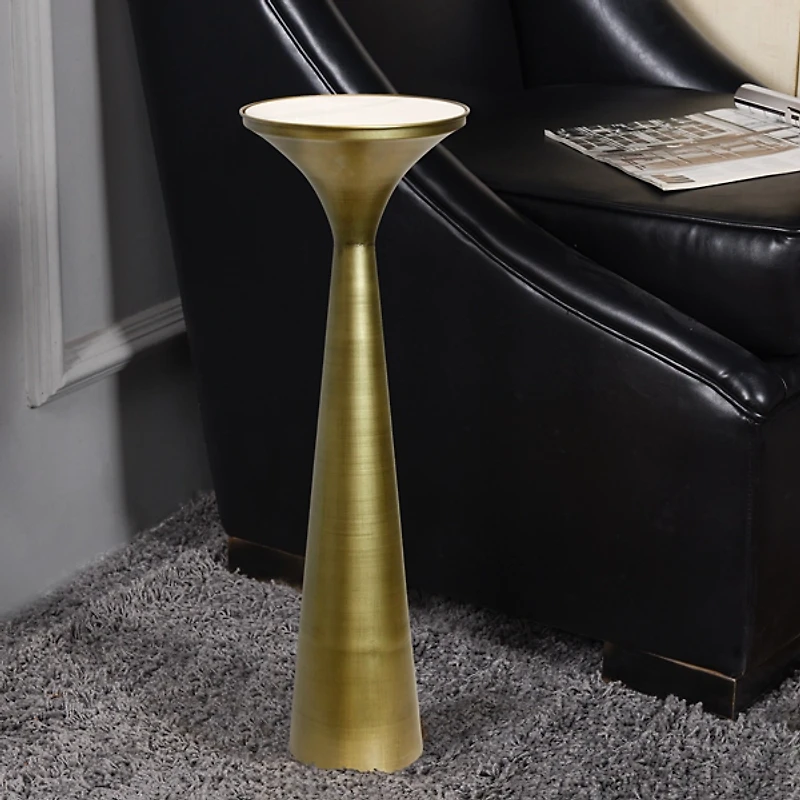 Spun Gold Metal Tapered Cocktail Table