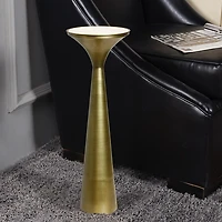 Spun Gold Metal Tapered Cocktail Table