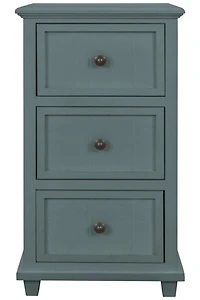 Turquoise Slim Wooden 3-Drawer Side Table