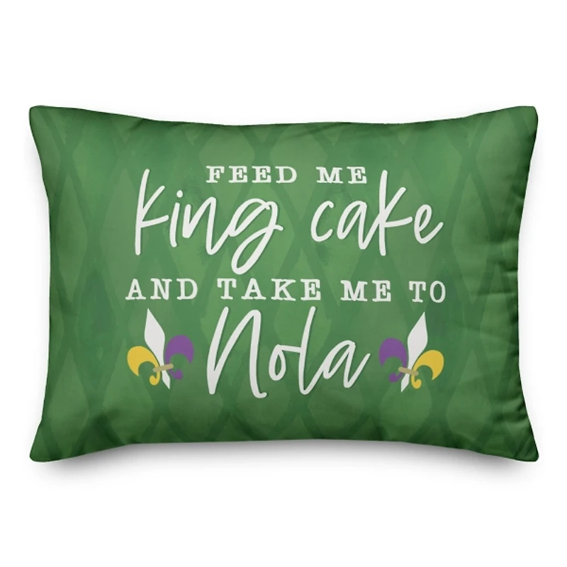 Feed Me King Cake Lumbar Pillow