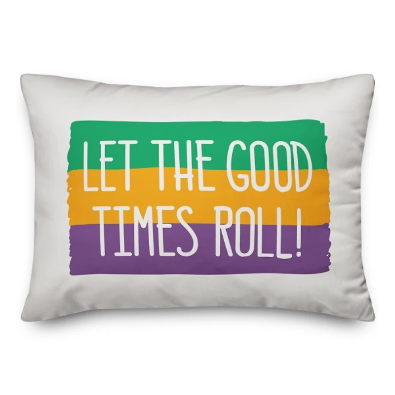 Let the Good Times Roll Mardi Gras Pillow
