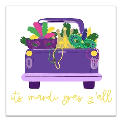 It's Mardi Gras Y'all Canvas Wall Plaque