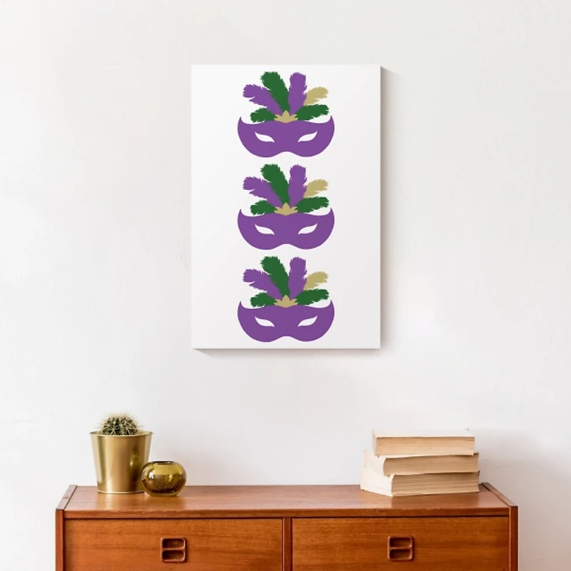 Mardi Gras Masks Canvas Wall Plaque