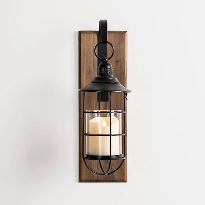 Black Metal Caged Wall Sconce