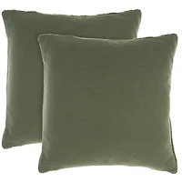 Olive Cable Knit Throw Pillows, Set of 2
