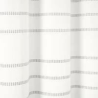 White and Gray Waffle Woven Shower Curtain