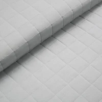 Gray Box Stitch Cotton Full/Queen 3-pc. Quilt Set