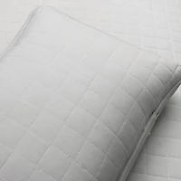 Gray Box Stitch Cotton Full/Queen 3-pc. Quilt Set