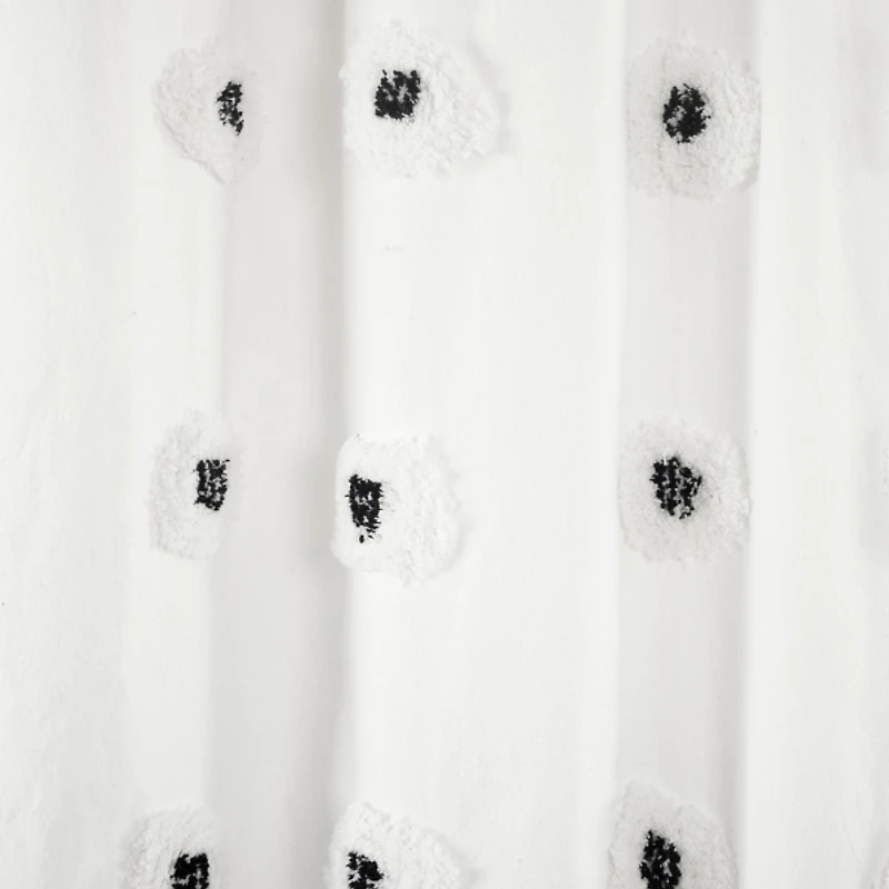 Boho Tufted Circles Shower Curtain