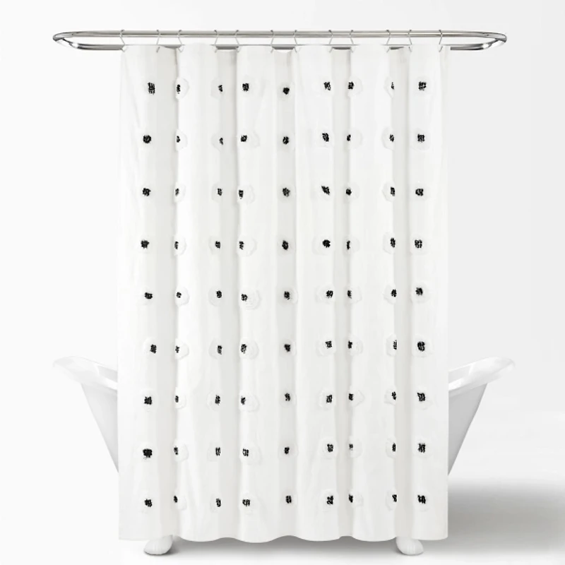 Boho Tufted Circles Shower Curtain