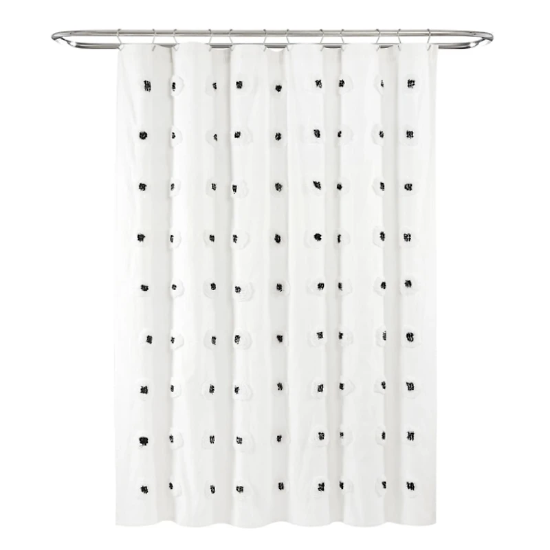 Boho Tufted Circles Shower Curtain