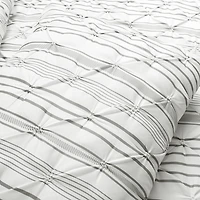 Gray Pintuck Stripe King 5-pc. Comforter Set